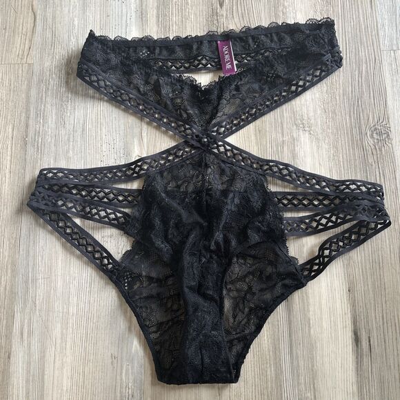 Adore Me Zig Zag Criss Cross Lace Lingerie NWOT Size xL - Picture 3 of 10